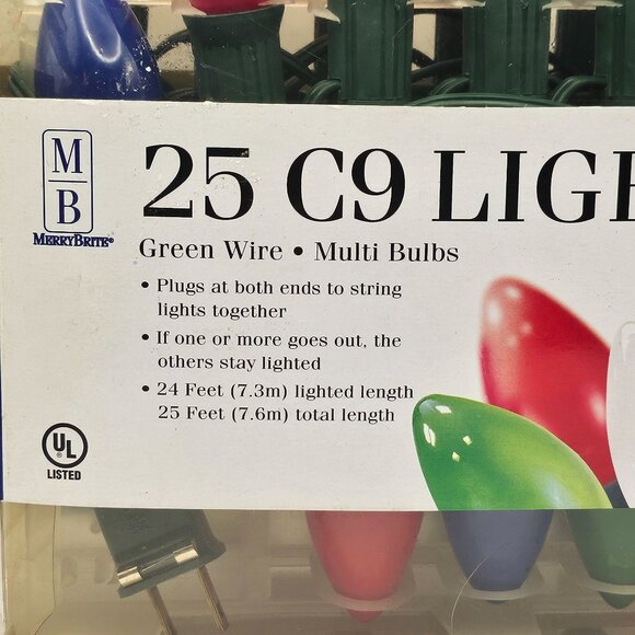 Merry Bright MerryBright C9 Colored Christmas Lights 25 count 25 feet - Picture 2 of 5
